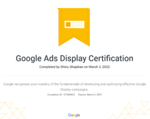Google-Ads-Display-Certification-Shinu-Shajahan